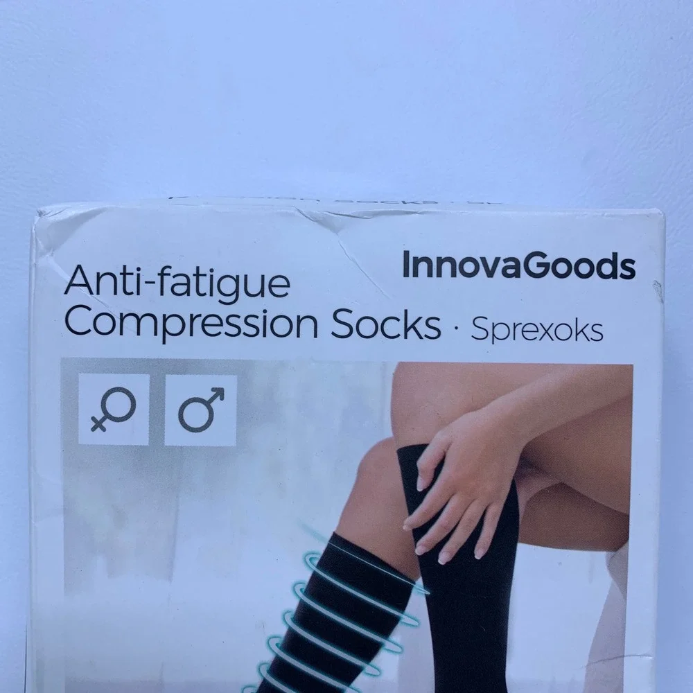 InnovaGoods Unisex One Size Black Anti-fatigue Compression Socks Sprexoks NWT